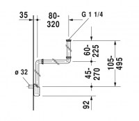 SIFON LAVABO AHORRADOR DE ESPACIO DURAVIT